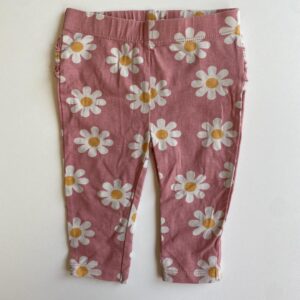 Pink floral ruffle leggings