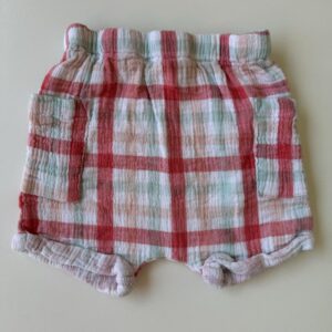 Pink & blue check shorts