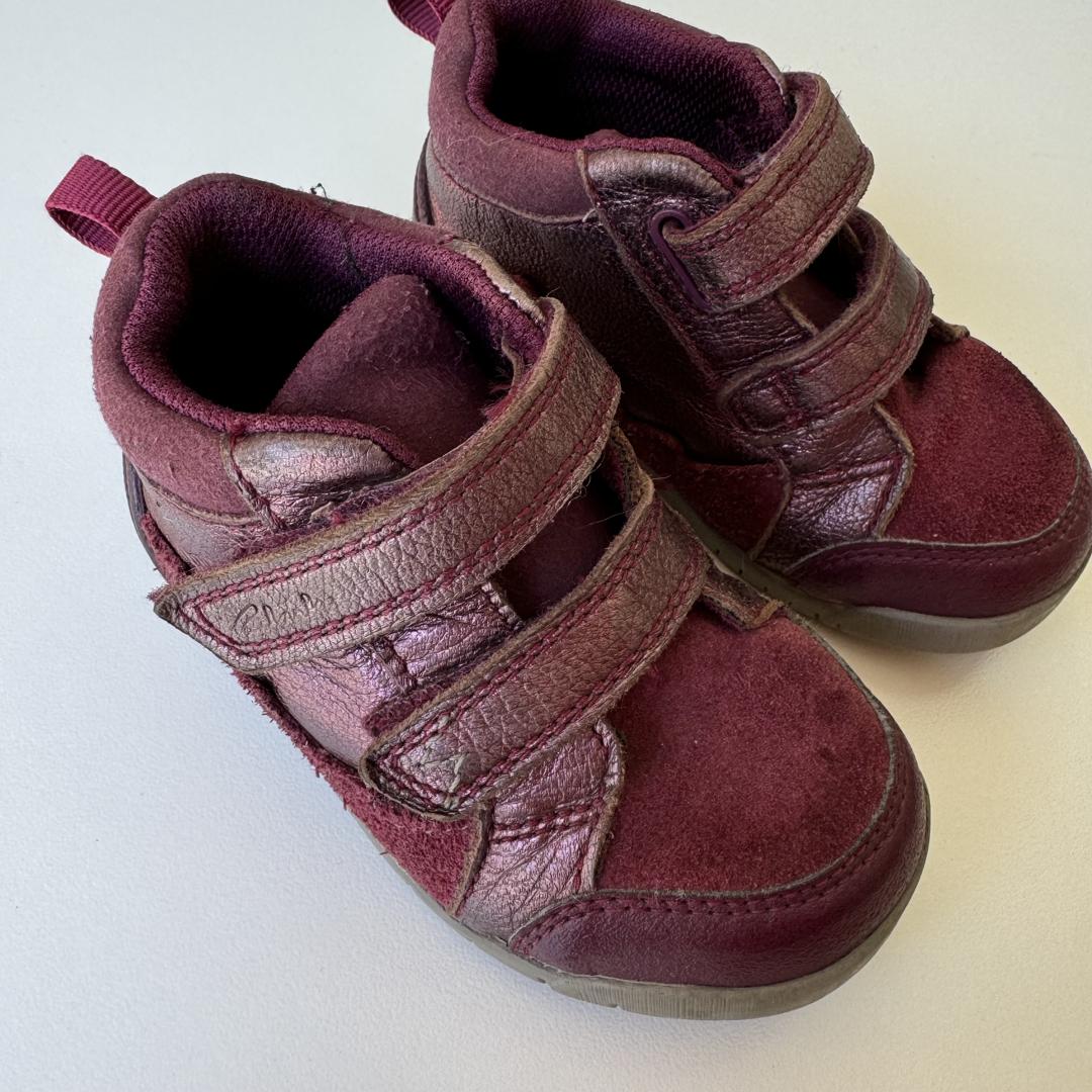 Purple suede & leather strap boots - Image 2