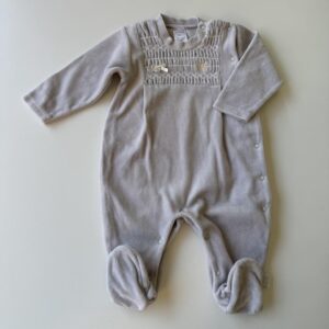 Grey fleece babygrow