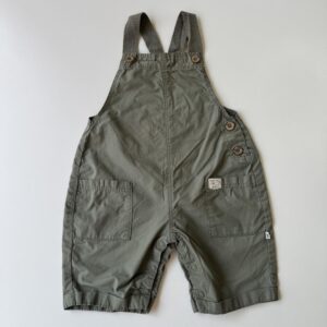 Olive poplin dungarees
