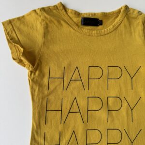 Mustard romper - 'HAPPY HAPPY HAPPY'