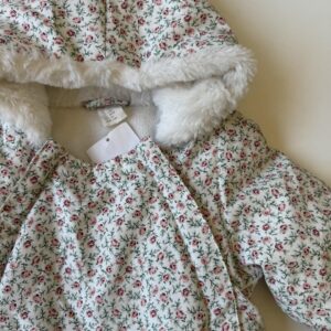 Pink & green floral printed snowsuit (waterproof)