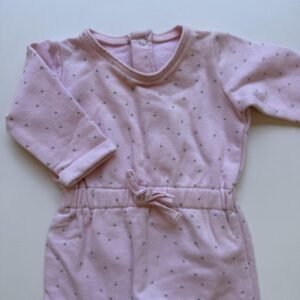 Pink & silver spotted babygrow suit