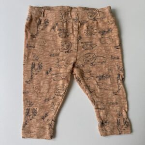 Orange & grey animals printed cotton leggings