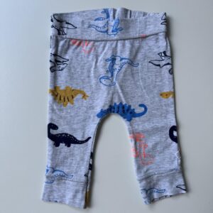 Grey, blue & yellow dinosaurs printed leggings
