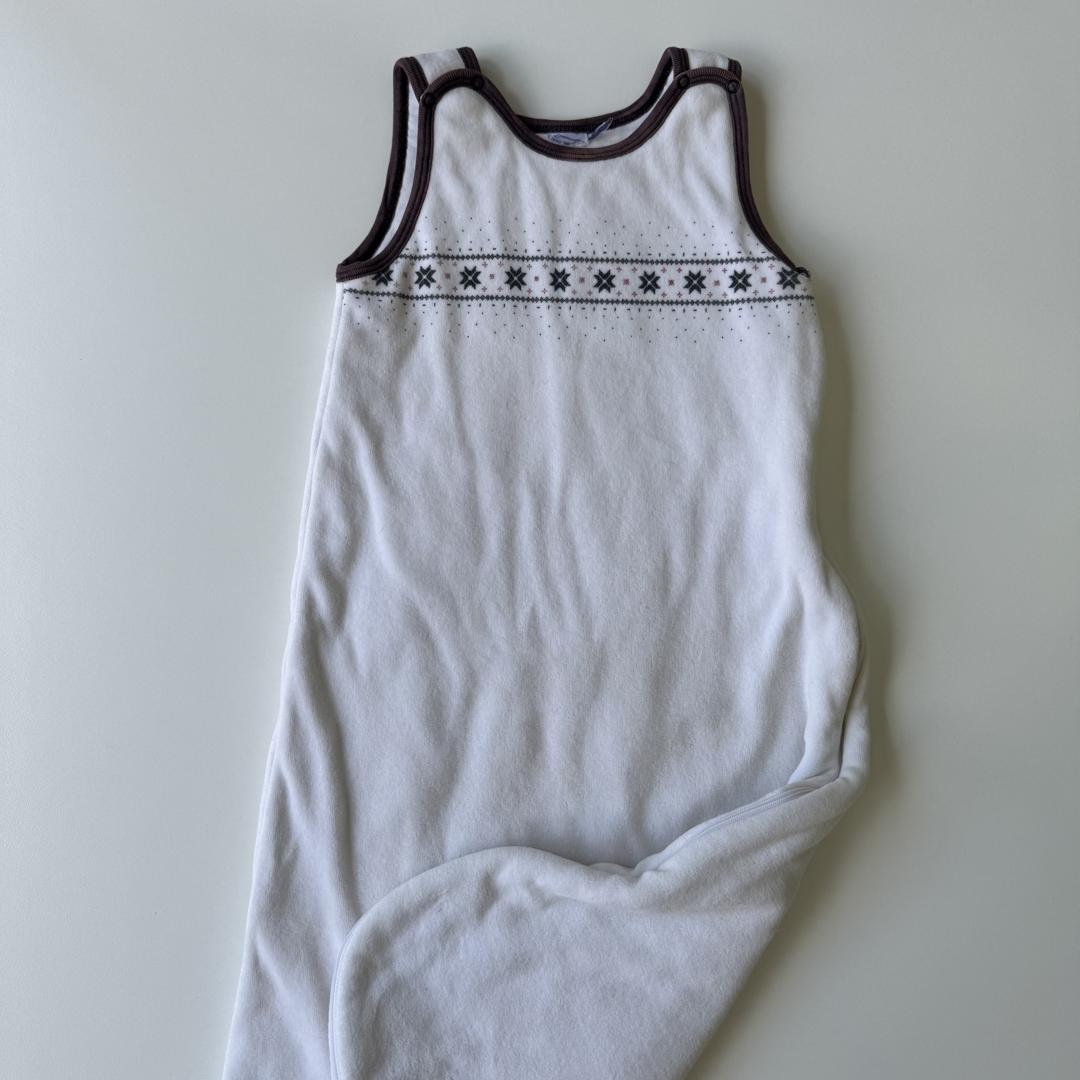 White fleece sleep sack, 2.0 TOG (cotton lining) - Image 2