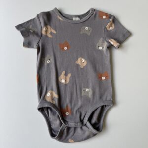 Grey & brown animals printed bodyvest