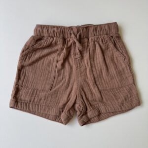 Brown linen-style shorts