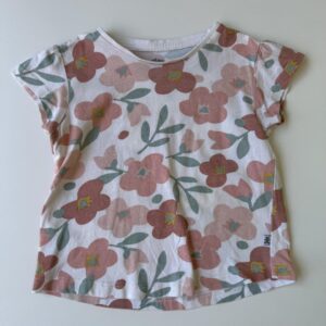 Pink & green floral printed t-shirt