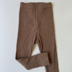 Light brown ribbed leggings