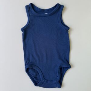 Sleeveless cotton bodysuit - blue (organic cotton)