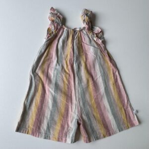 Pastel striped linen romper