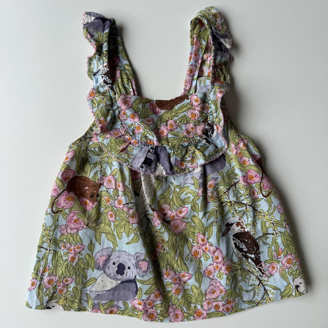 Green & pink printed vest/shorts PJ set - Image 3